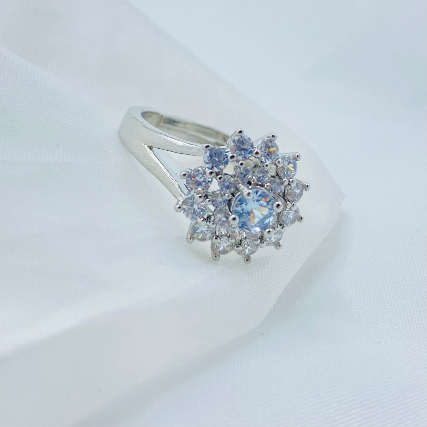 Sterling Silver Cluster Ring