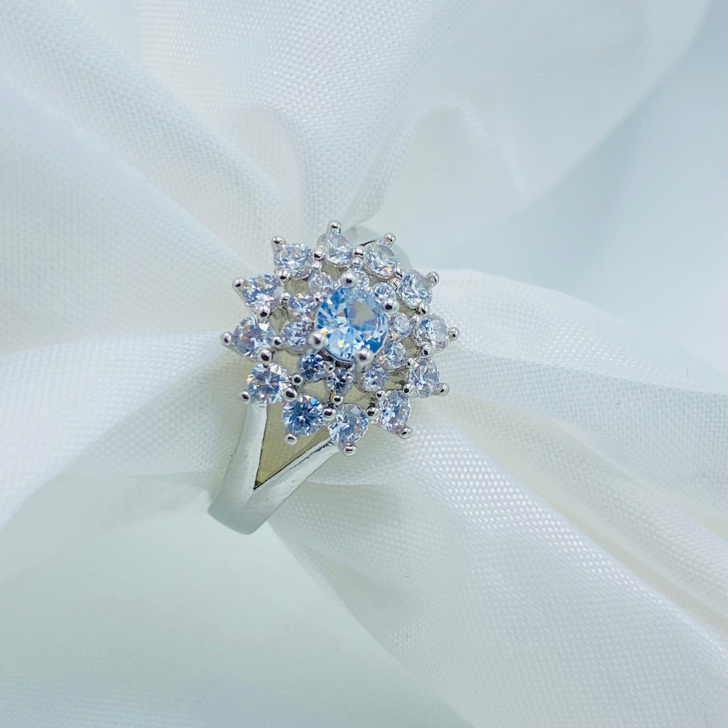Sterling Silver Cluster Ring
