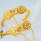 Gold-Plated Bridal Bangle Set with Chain