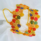 Colorful Floral Gold-Plated Bangle