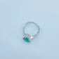 Sterling Silver Pear-Shaped Emerald Ring