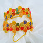 Colorful Floral Gold-Plated Bangle