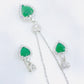  Emerald Heart Pendant Set