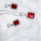 Red Ruby Pendant Set with Silver Chain