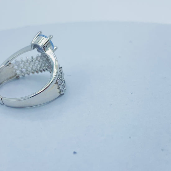 Silver Ring with Blue Stone