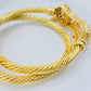 Gold-Plated Bridal Bangle Set with Chain