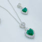  Emerald Heart Pendant Set