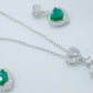  Emerald Heart Pendant Set