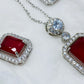 Red Ruby Pendant Set with Silver Chain