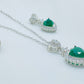  Emerald Heart Pendant Set